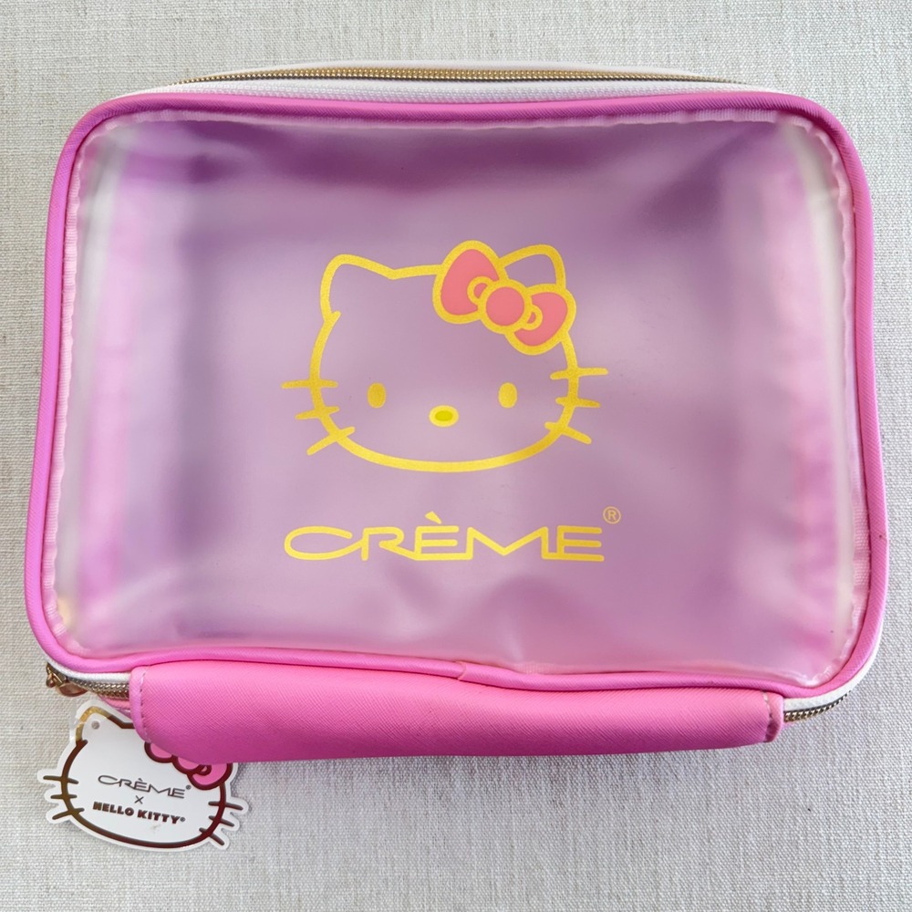 The Creme Shop x Hello Kitty Beauty Travel Case Pink Clear Makeup Bag HKTC9196